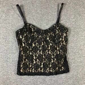 Y2K The Limited Bra‎ Top Womens Large Black Lace Camisole Spaghetti Strap Lined